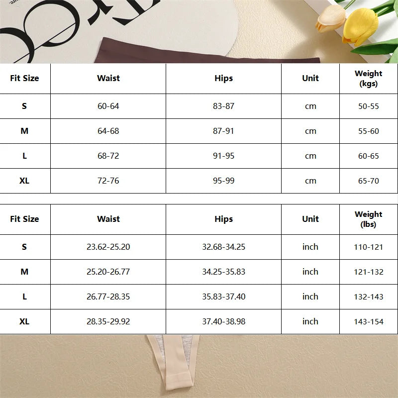 FINETOO 4PCS Silk Satin Seamless Underwear Low Waist Thongs Sexy Solid Color Bikini Underpants Female Stretch Intimates Lingerie