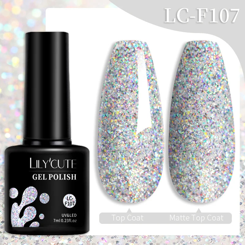LILYCUTE 129 Colors 7ML Nail Gel Polish Nail Supplies Vernis Semi Permanent Nail Art Manicure Soak Off LED UV Gel Nail Varnishes