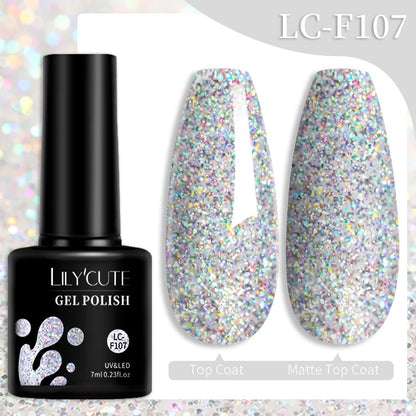 LILYCUTE 129 Colors 7ML Nail Gel Polish Nail Supplies Vernis Semi Permanent Nail Art Manicure Soak Off LED UV Gel Nail Varnishes