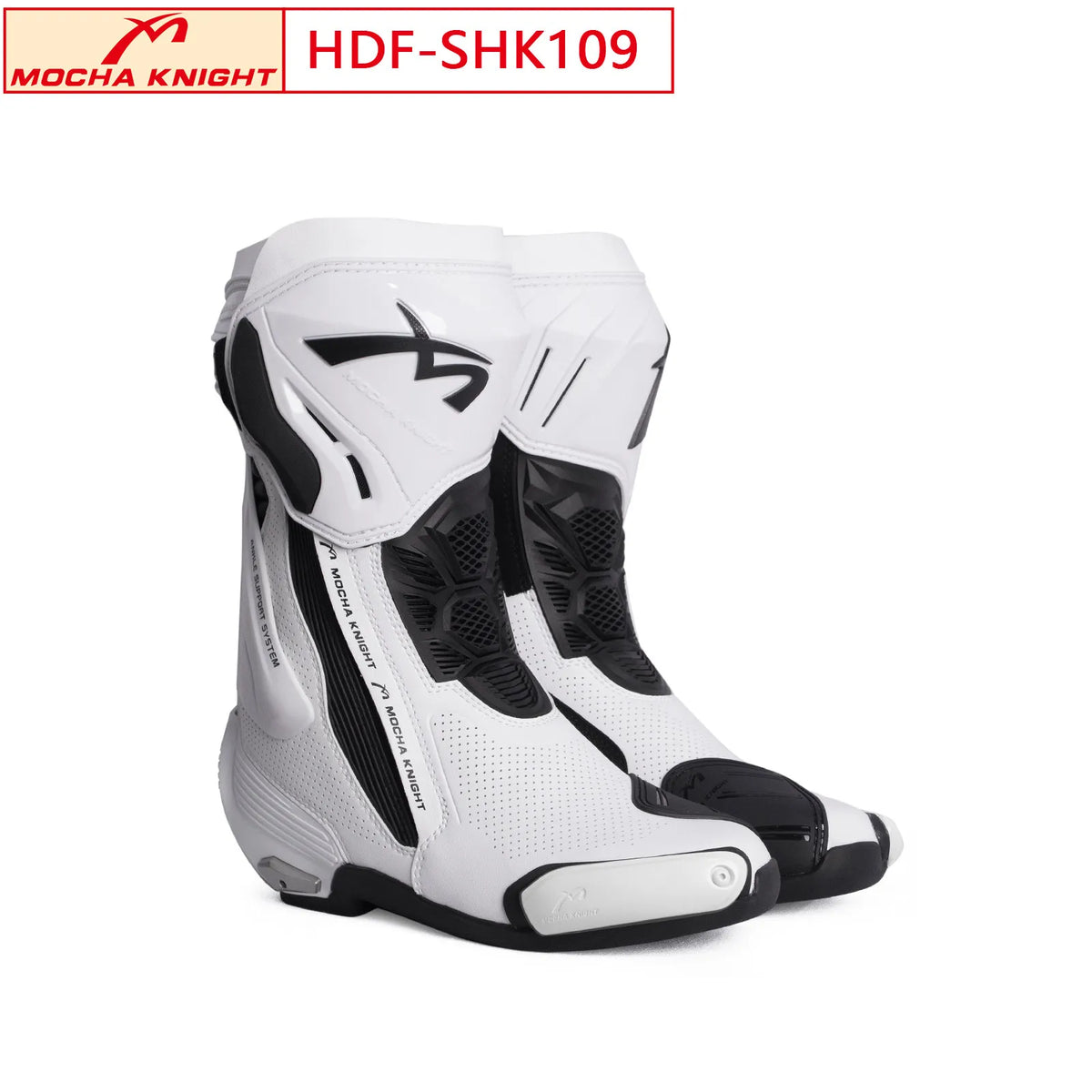 Crossstövlar MOCHA KNIGHT SH109 – perforerade sommarstövlar i läder, unisex 35–46