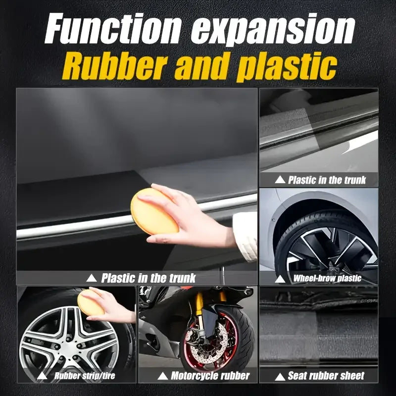 Car Plastic Restorer Polish Paste 150g - Tire, Interior & Bumper Shine & Protection, Long-Lasting Gloss, Automotive Plastic Care