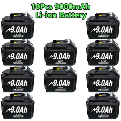 For Makita BL1830 Battery Rechargeable 6000mAh/9000mAh BL1840 BL1850 BL1860 18V Replacement With Single 4A/Dual 6A Charger