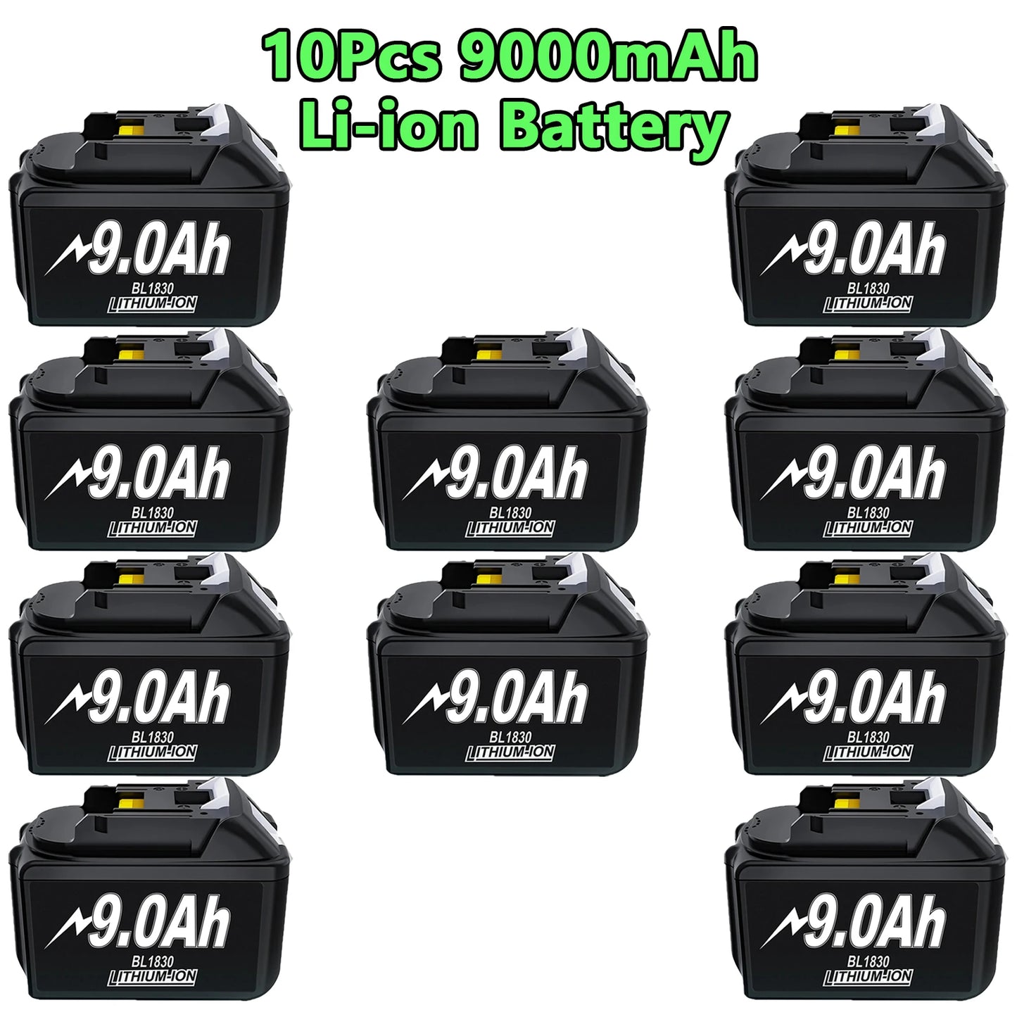 For Makita BL1830 Battery Rechargeable 6000mAh/9000mAh BL1840 BL1850 BL1860 18V Replacement With Single 4A/Dual 6A Charger