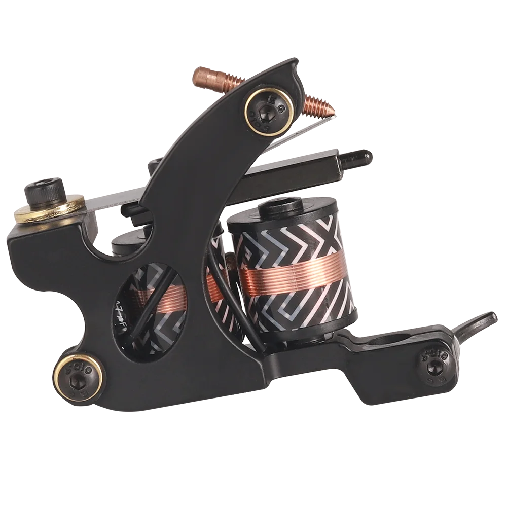 Professional Tattoo Coil Machine Tattoo Liner and Shader 10 Wraps Coils Iron Handmade Coil Tattoo Machine Gun for Tattoo Needle