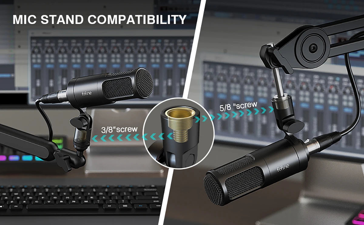 FIFINE XLR Dynamic Microphone,Vocal Podcast Mic with Cardioid Pattern, Metal Mic for Streaming/Dubbing/Video Recording,K669D