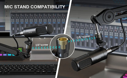 FIFINE XLR Dynamic Microphone,Vocal Podcast Mic with Cardioid Pattern, Metal Mic for Streaming/Dubbing/Video Recording,K669D