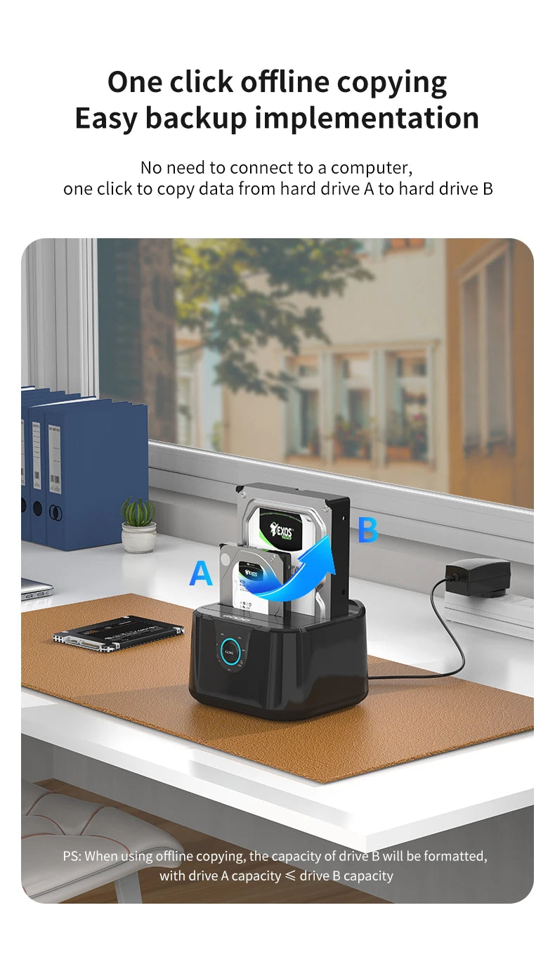 GODO HDD Docking Station SATA to USB 3.0 Adapter for 2.5 3.5 SSD Disk Case HDD Box Dock Hard Drive Enclosure Docking Station