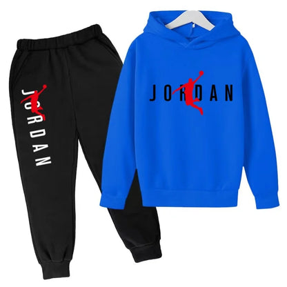 Kids Hoodie Basketball Letters Pullover 3-12Yrs Coat Sweatshirt+Pants Boy Girl Toddler Jogging Clothes Leisure Fashion Brand Set
