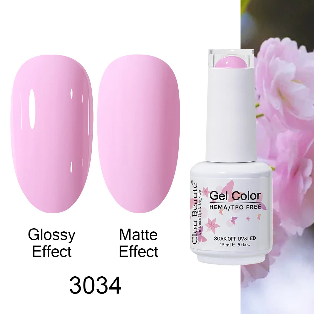Clou Beaute Gel Nail Polish Neon Brown Royal Blue Red Green Pastal Nude Nail Art Varnishes Gel Lacquer Top Coat UV Gel Nail