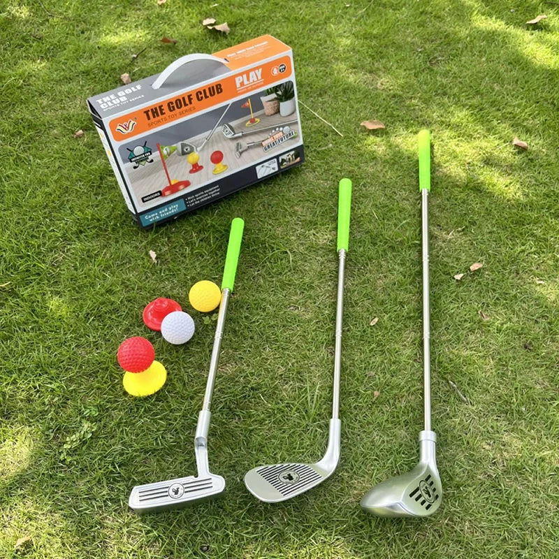 Children's Golf Club Toy Set For Kids Indoor Outdoor Sports Competition Interactive Retractable Golf Club Set New Year Gifts