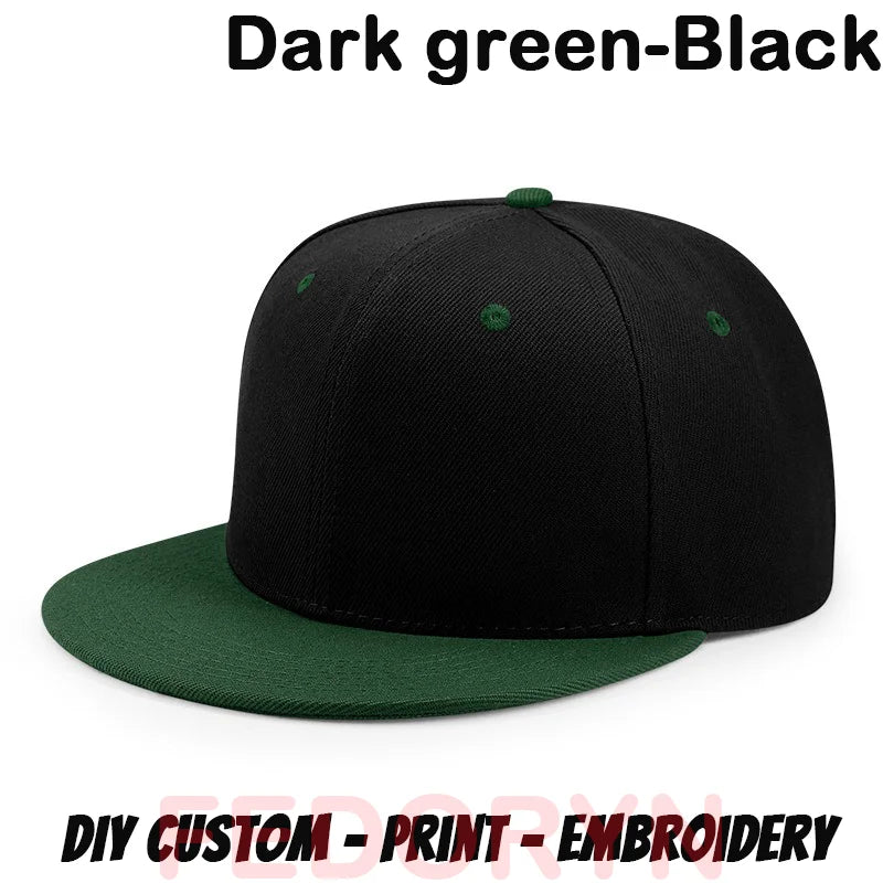 FEDORYN Snapback Keps Splice-Färger Hip Hop – 40 Färger Akryl/Polyester Justerbar Unisex Anpassad Brodyr Tryck Grossist Dropshipping