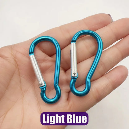 5-100Pcs Aluminum Carabiner Key Chain Clip Outdoor Camping Keyring Snap Hook Water Bottle Buckle Kit Climbing Accessories