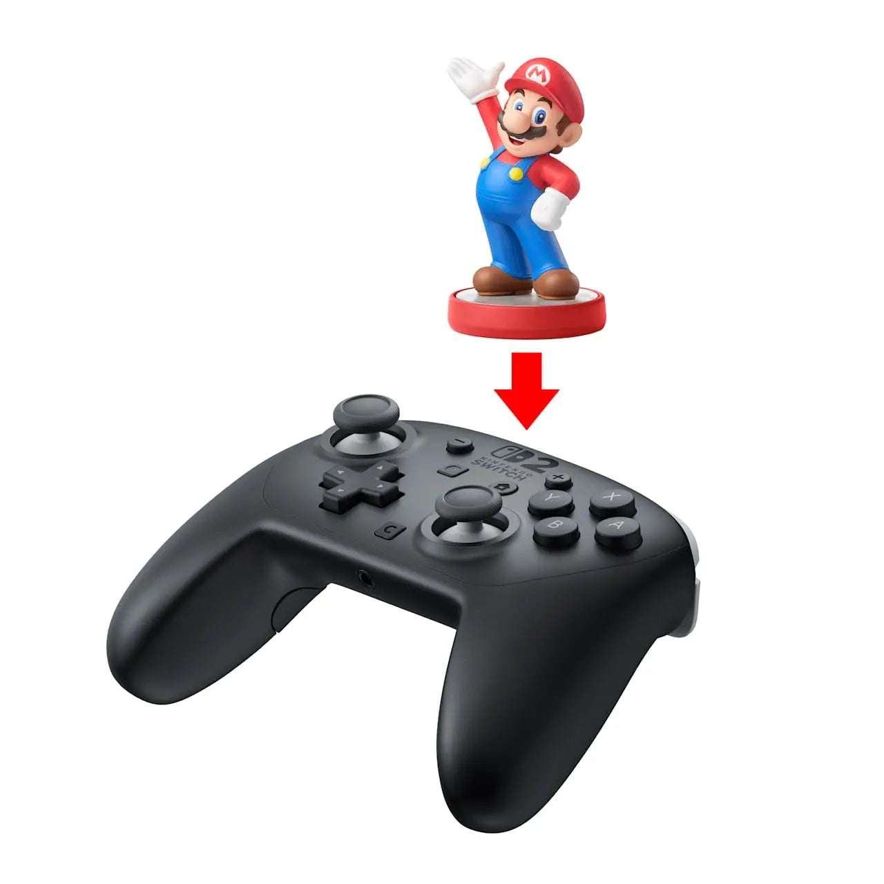 Nintendo Switch 2 Pro Controller – Trådlös, HD Rumble 2, GL/GR-knappar, Amiibo, GameChat, USB-C, Vit