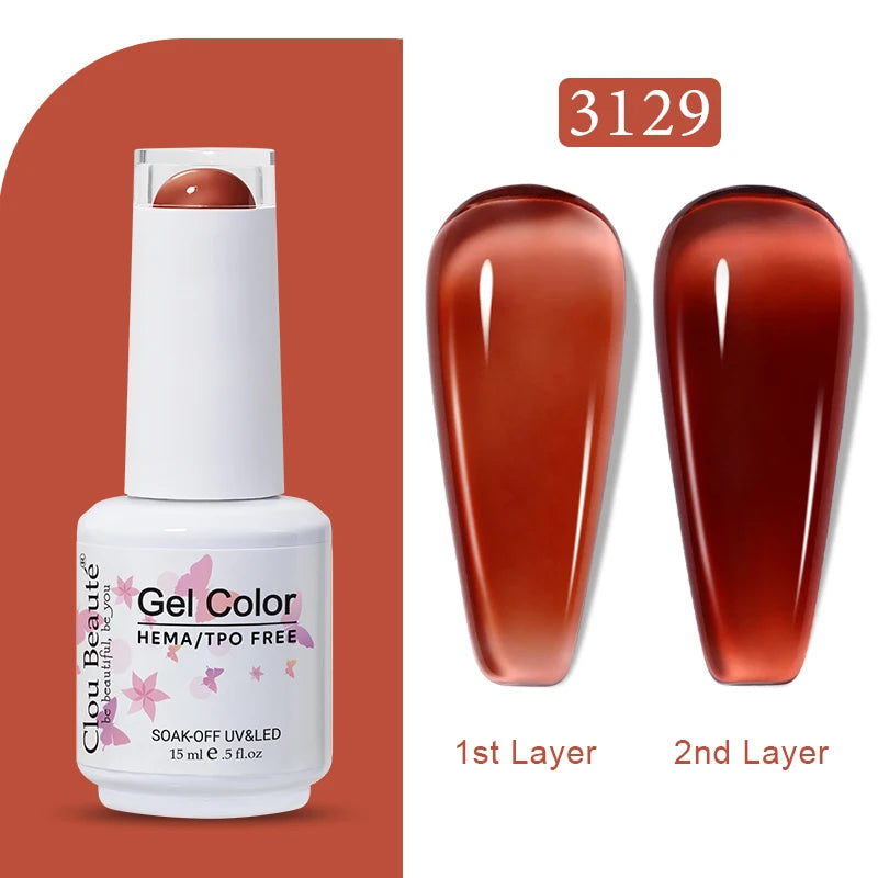 Clou Beaute Transparent French Gel Polish Translucent Nude Pink Red Jelly Glass Milky White Varnish Rainbow Color Nail Art