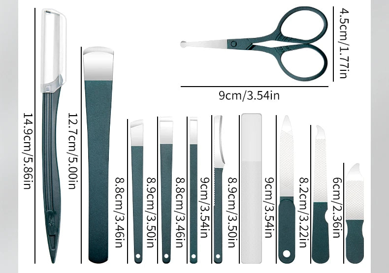40Pcs Manicure Set Nail Clippers Kit Cuticle Scissors Stainless Steel Foot Care Tools with Leather Case Foot Rasps Callus Shaver