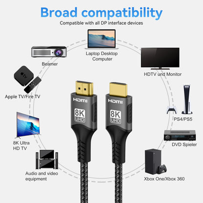 8K HDMI 2.1-kabel 8K@60Hz 48Gbps ARC HDCP Ultra High Speed HDR