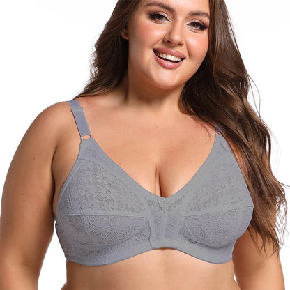 Sexy Lace Lingerie Summer Wireless Bras For Women Comfortable Underwear Breathable Lingerie Plus Size 50DE Cup