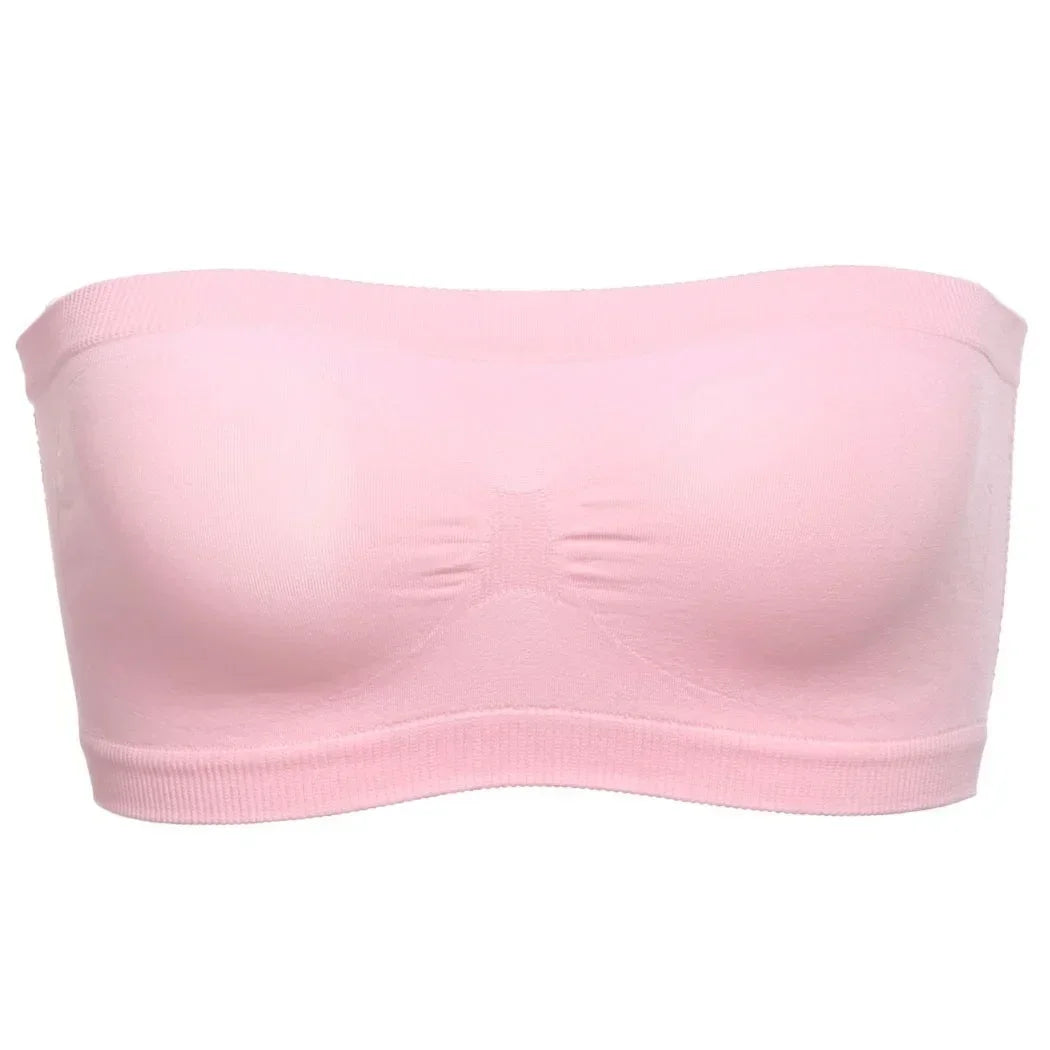Mesh Breathable Tube Top Seamless Underwear Strapless Stretch Breathable Solid Pattern Hollow Back Bras Casual Summer Intimates