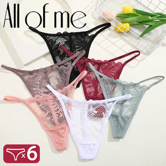 G-string i 6-pack för dam med låg midja