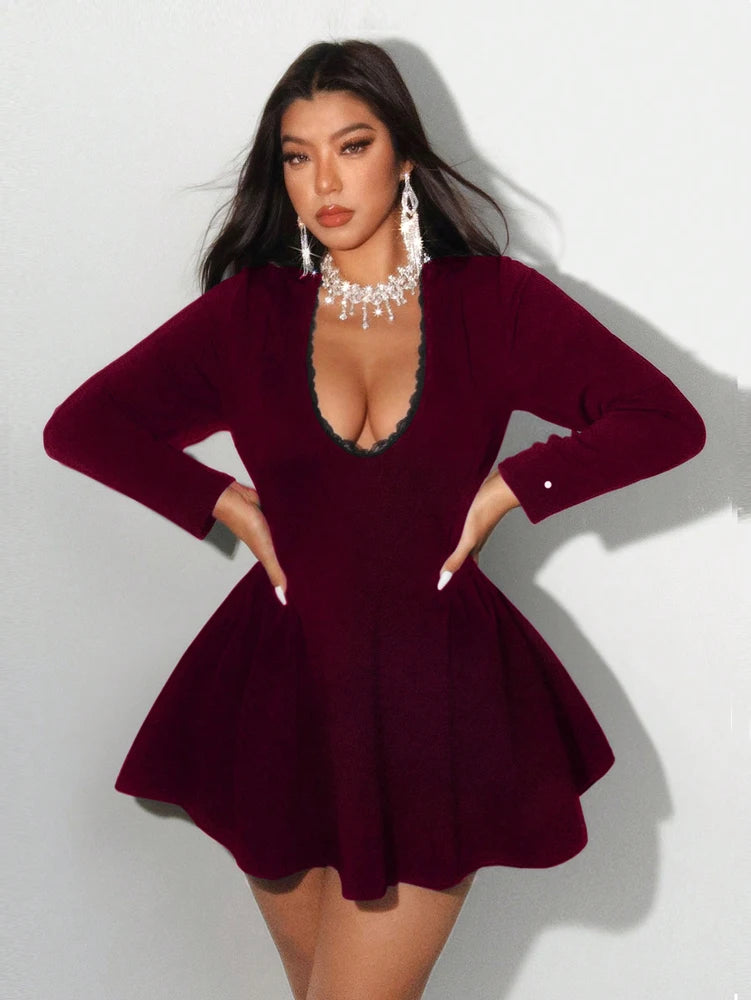 plus Size Lace Sexy Dress Elegant Gown for Women Big Size Party Outerwear Fashionable Casual Dress
