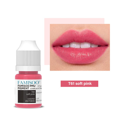 FAMISOO 5ML Permanent Makeup Pigment Tattoo Lips Tattoo Inks Eyebrows Eyeliners Pigments Microblading Pigment Tattoo Pigments
