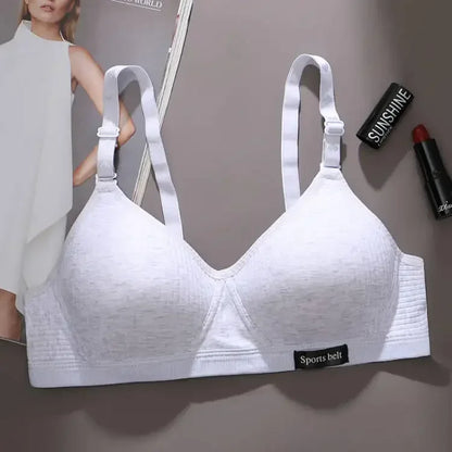 Cotton Women's AB cup Bra Underwear Wireless Gathering Comfortable V-Bra Women's Upward Push Underwear