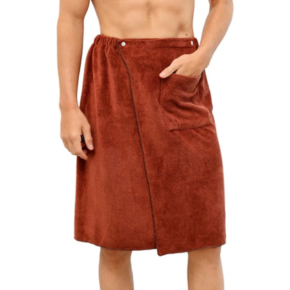 Man Wearable Bath Towel with Pocket Swimming Beach Towel Blanket Men Spa Shower Bath Wrap Towel 70x140cm A0KC
