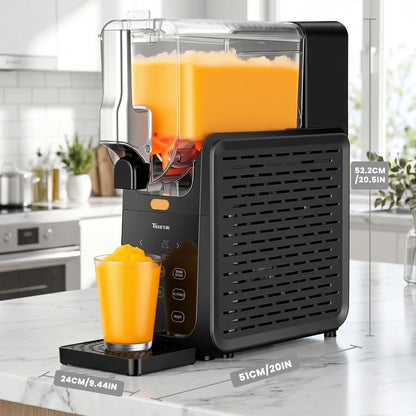 Slushie Maker 2.8L Large Capacity Slush Machine, 15 Mins Fast Cooling Cycle, 5 Preset Programs, One-Touch Auto Clean Function, Multifunctional Slush Machine for Slush Drinks, Milkshakes, Frozen Cocktails, Smoothies