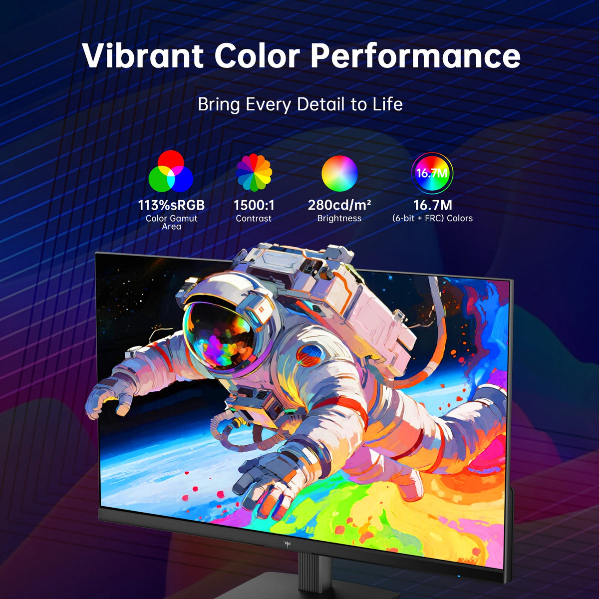 KTC H24B9S-2 23.8 Inch Full HD Gaming Monitor, IPS Display, 144Hz Smooth Refresh Rate, 113% SRGB, 178° Viewing Angle, Eye Care Technology, HDMI & VGA Ports, VESA Compatible, Monitor for Gaming, Work & Study