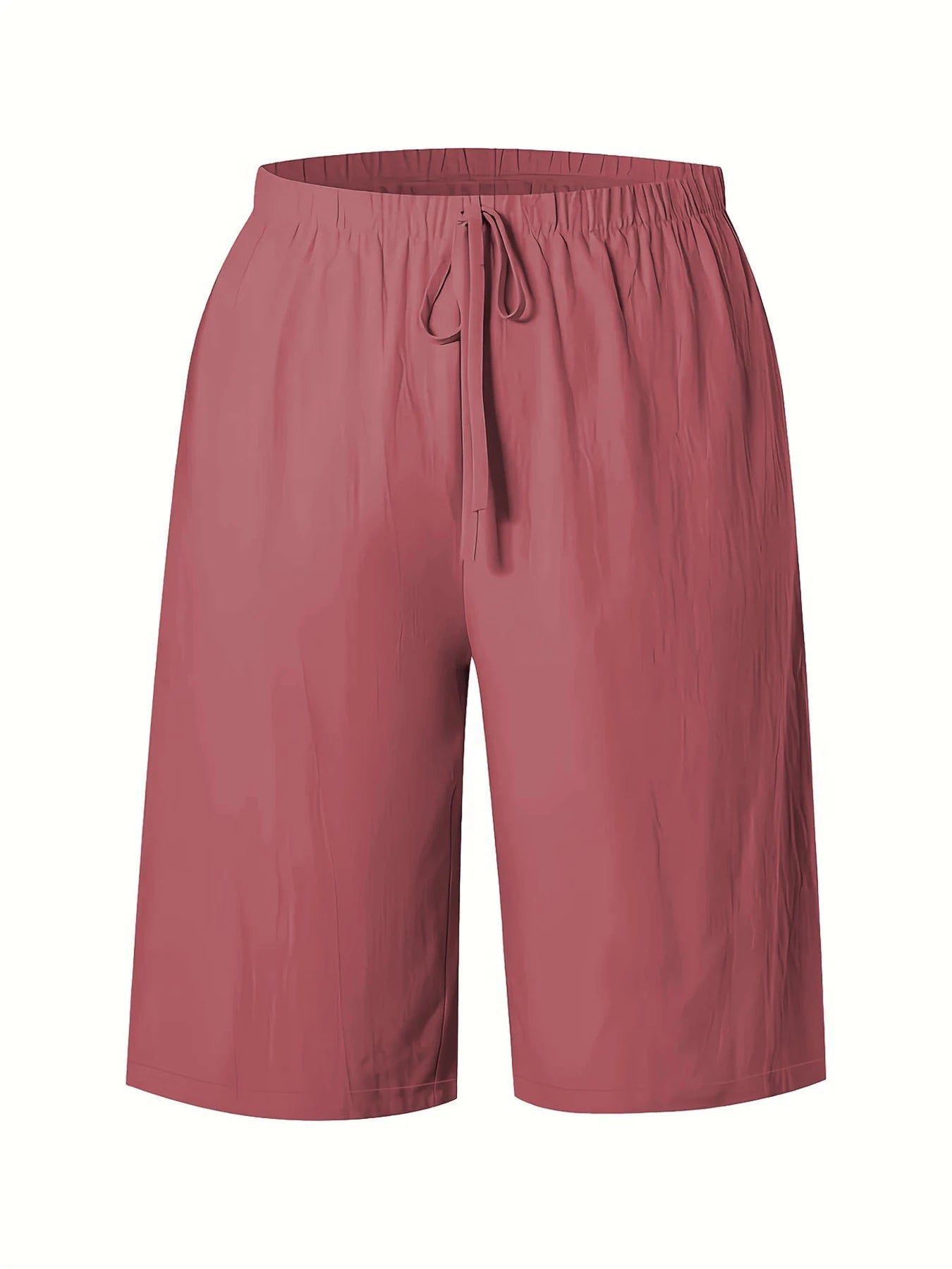 Dam Wide Leg Byxor Knälång – Elastisk Midja Dragsko Casual Vår/Sommar, 5 Färger S–XXL