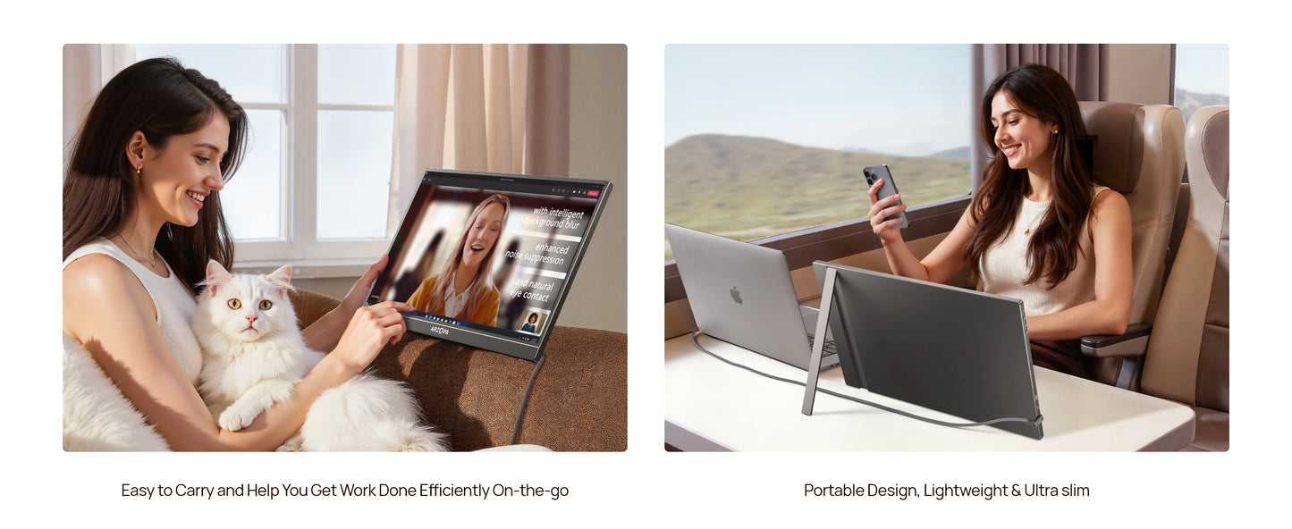 ARZOPA A1M Portabel Skärm 17,3" 1080P IPS – 100% sRGB HDR10 60Hz Inbyggt Stativ Dubbla Högtalare Aluminium USB-C HDMI