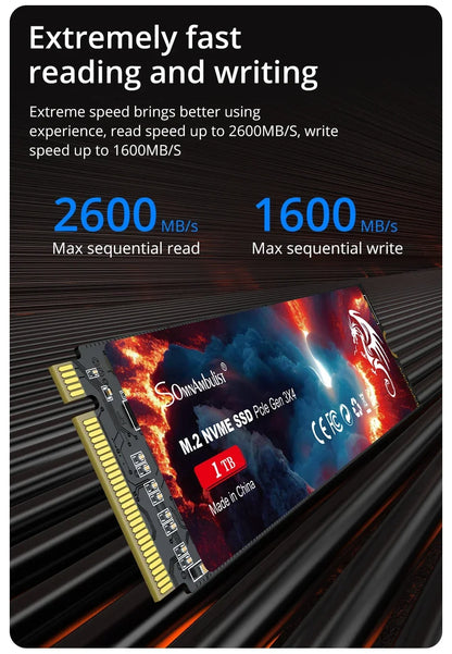 SomnAmbulist M.2 NVMe SSD PCIe 3.0 Gen3 x4 High‑Speed Internal Solid State Drive For Laptop Desktop PC Storage Upgrade