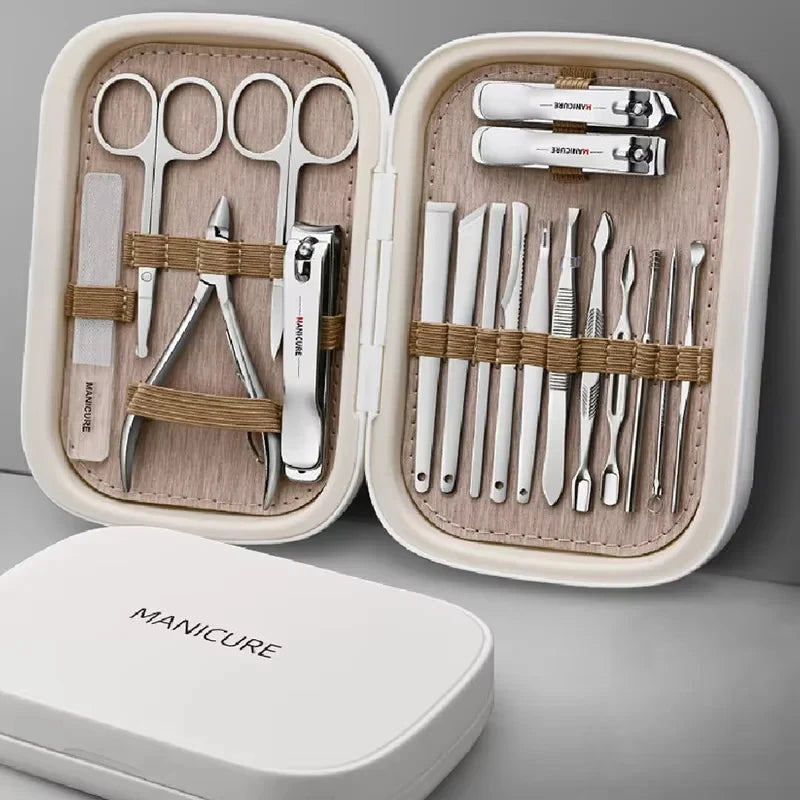 Professional Nail Kit 18 In 1 Manicure Set Nail Clipper Scissors Quality Stainless Steel Personal Care Manicure Complete Kit