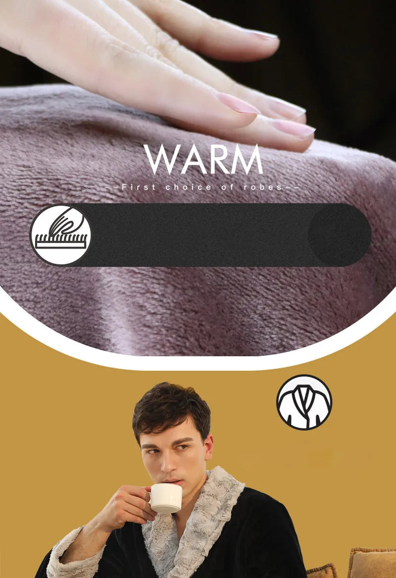 Female Autumn and Winter Warm Long Coral Velvet Thick Couple Bath Bathrobes Men Women Pajamas Shower Robe Bath Towels For Adults