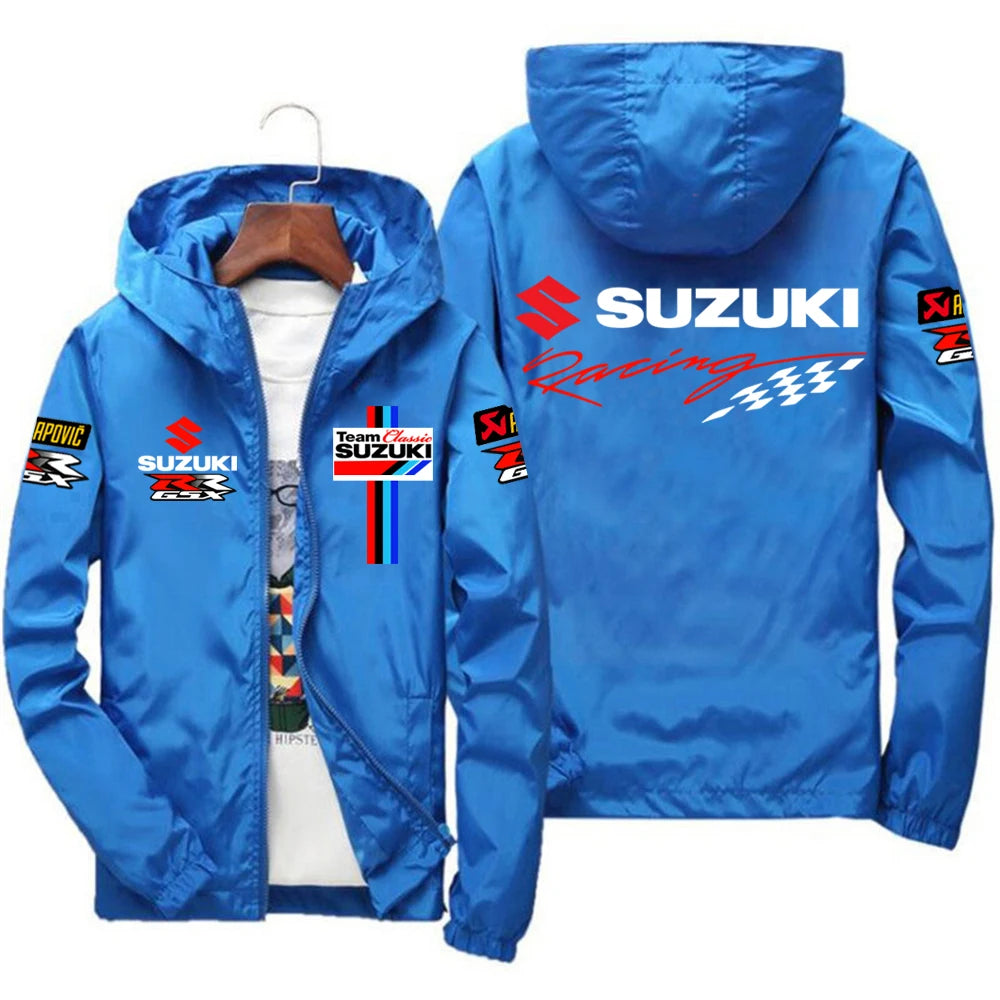 Racingjakka för Herr – Tunn Polyesterjakka med Dragkedja, Casual Sportswear i 10 Färger och Storlekar S–7XL