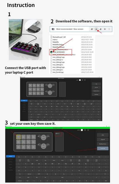 Bluetooth 12 Key 2-knob USB Programming Macro Custom Keyboard Game Console Mechanical Keyboard Photoshop Hot Swappable Keyboard