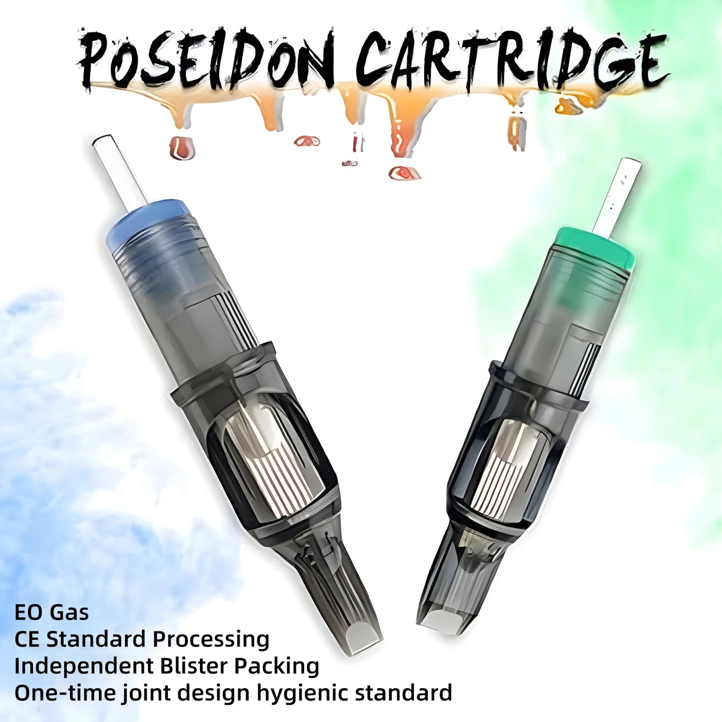 POSEIDON V2 PRO MAX 100PCS Mixed Professional Tattoo Cartridge Needles Membrane Safety Cartridges Disposable Tattoo Needle
