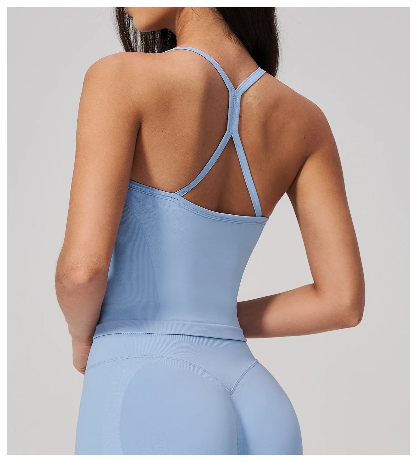Summer New Yoga Vest Women Workout Crop Tops Cross Back Strap Fitness Bra Shockproof Sports Halter Workout Bra Push Up Yoga Vest