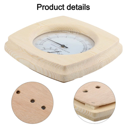 140 mm termometer och hygrometer i trä för bastu