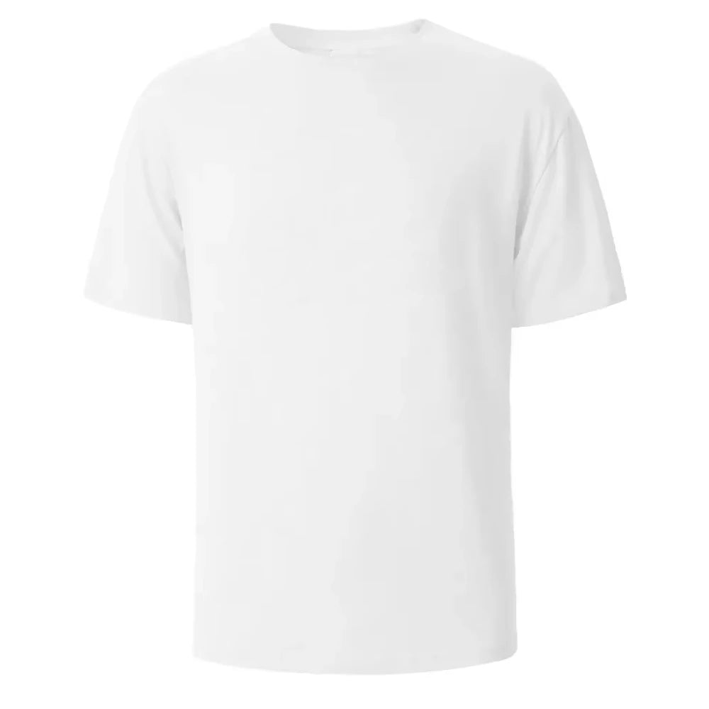 500/300g Heavy-duty White Pure Cotton T-shirt Thickened Threaded Round Neck Short Sleeves Three Needle Half Sleeve Tees