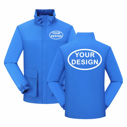 Autumn Men's Stand Up Collar Jacket Custom LOGO Printing Embroidery Company Brand Outdoor Waterproof And Windproof Thin Version