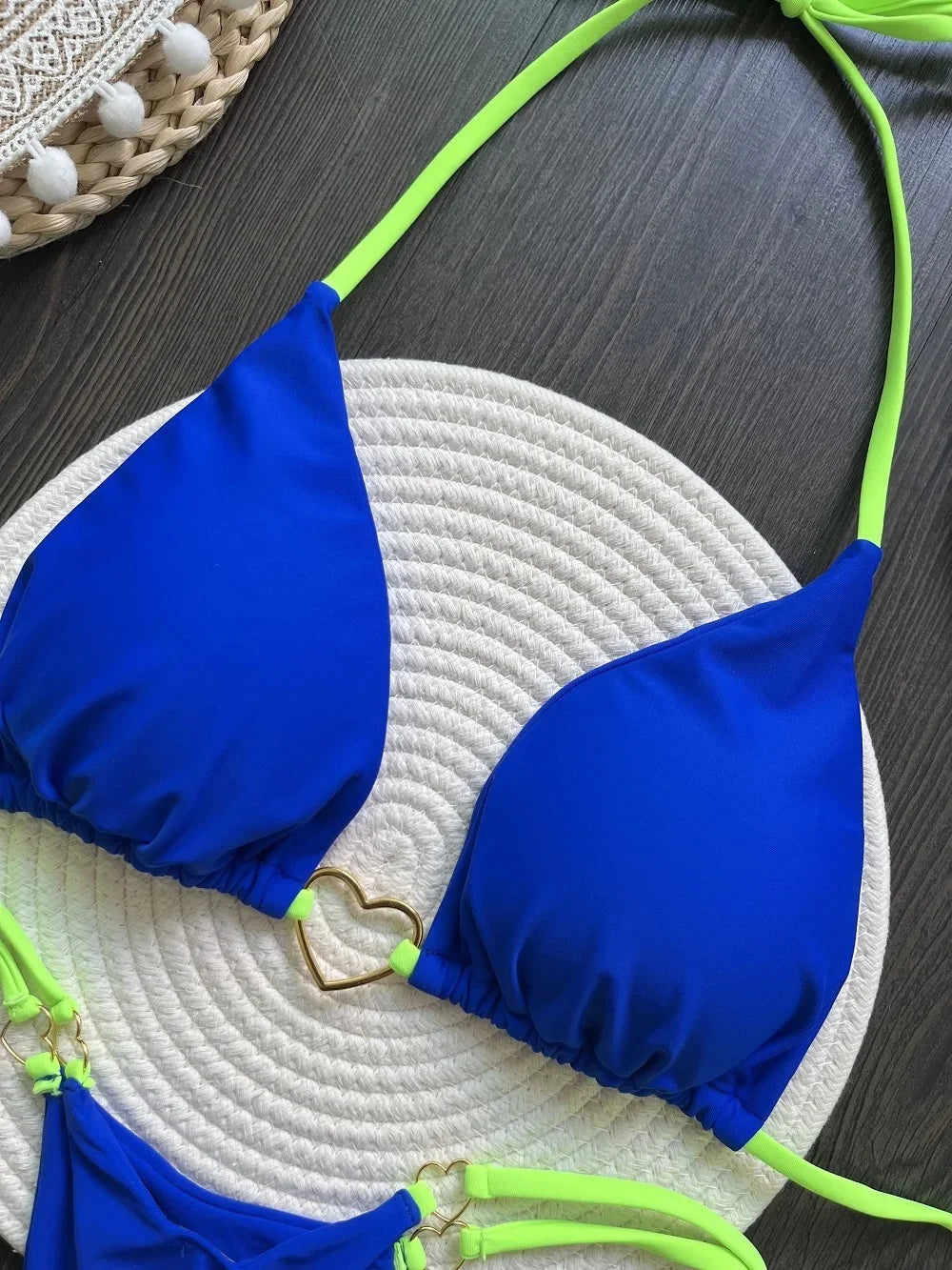Sexy Halter Solid Color Low Waist Bikini Set Women's Swimsuit Two-piece Triangle Thong Swimwear Bathing Suit Brazilian Biquinis