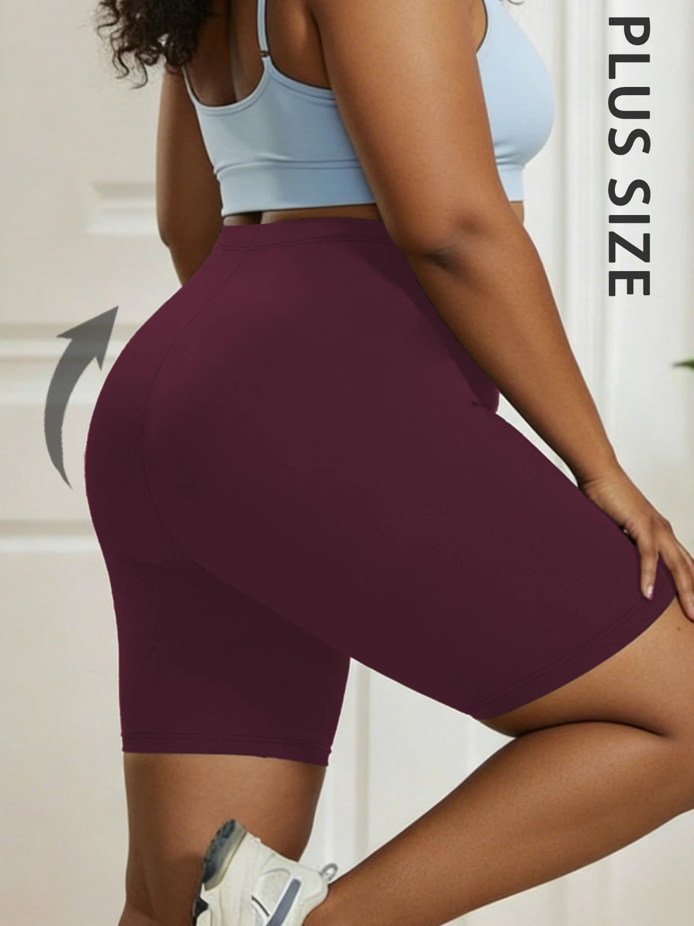 Plus Size Women Athletic Shorts Super Soft Biker No See Through Workout Yoga Running Home Casual