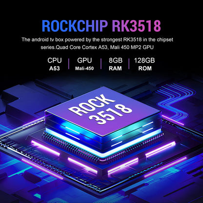 New 2026  Android TV Box T1+ Rockchip RK3518 Android 14 8GB RAM 128GB ROM WiFi 6 BT 5.4 Dual UI 8K Ultra HD Smart Media Player