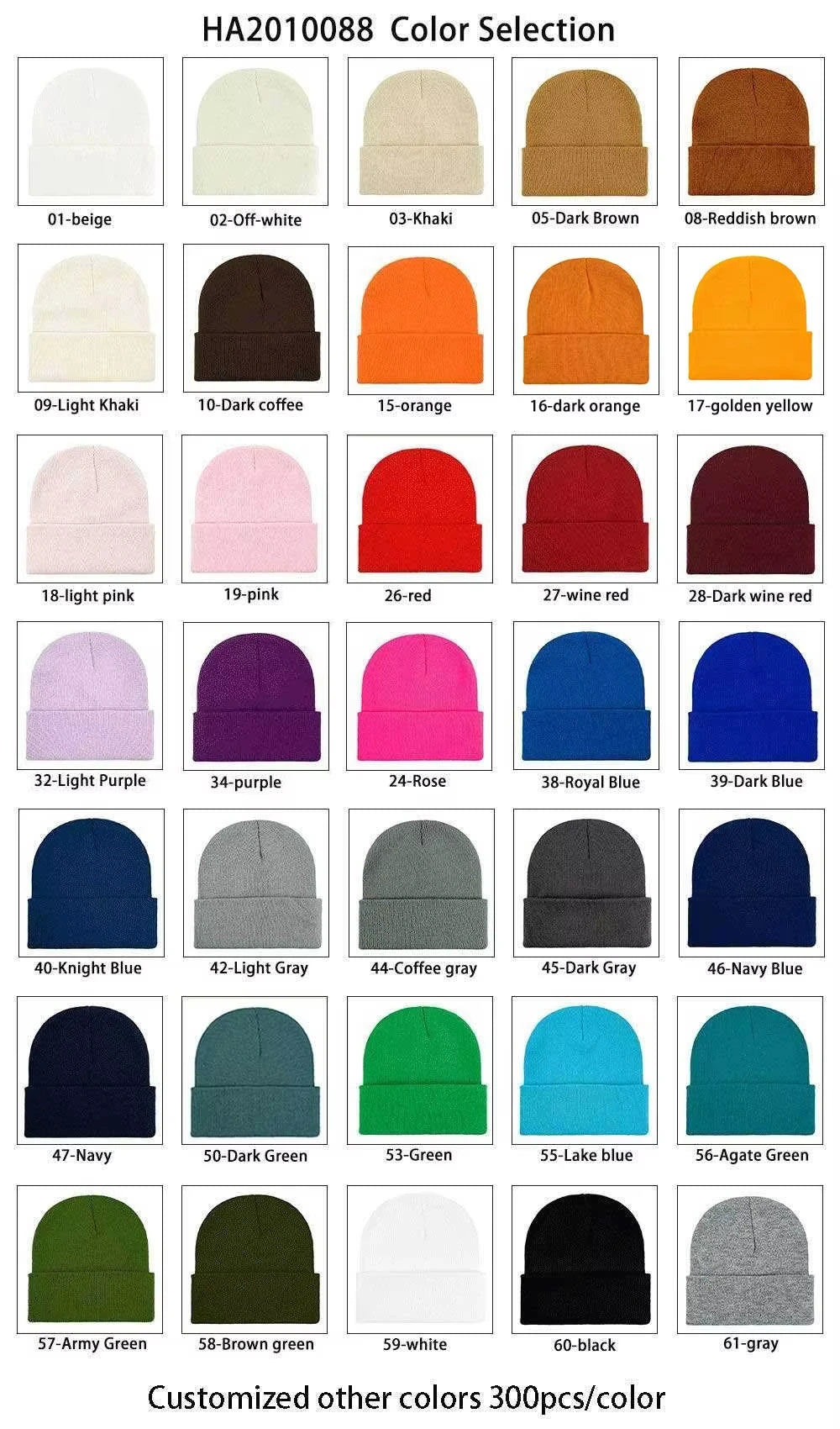 Anpassningsbar Stickad Mössa Grossist – 13 Färger + Valfri Färg Akryl Unisex Eget Logotryck Vinter 12–200 st Profilkläder