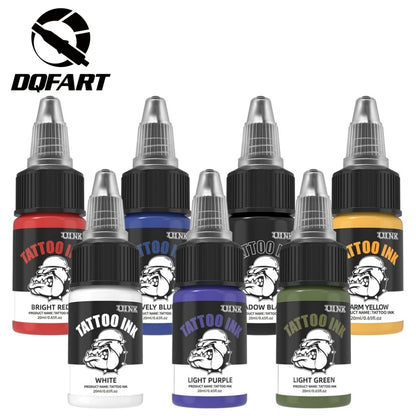 DQFART UINK Tatueringsbläck 7-pack 20ml – CPNP Vattenbaserat 36 Mån Hållbarhet Body Art Nybörjare & Proffs 2026