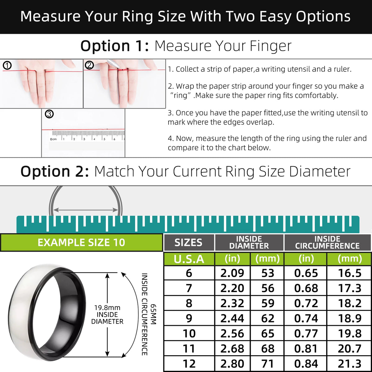 T5577 Chip RFID Black or White Ceramics Smart Finger Rewrite Ring 125KHZ Wear for Men or Women