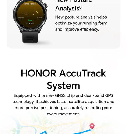 Honor Watch 6 new Smartwatch 1.46" AMOLED Up to 35 days battery life Over 120 training and health modes 5ATM waterproof, IP69 protection, Bluetooth 5.4