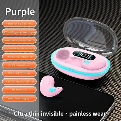 X55 True Wireless Earbuds – Bluetooth 5.0 HiFi Stereo Brusreducering Sport Gaming Sleep 350mAh Fodral Lila Svart Blå Vit Khaki