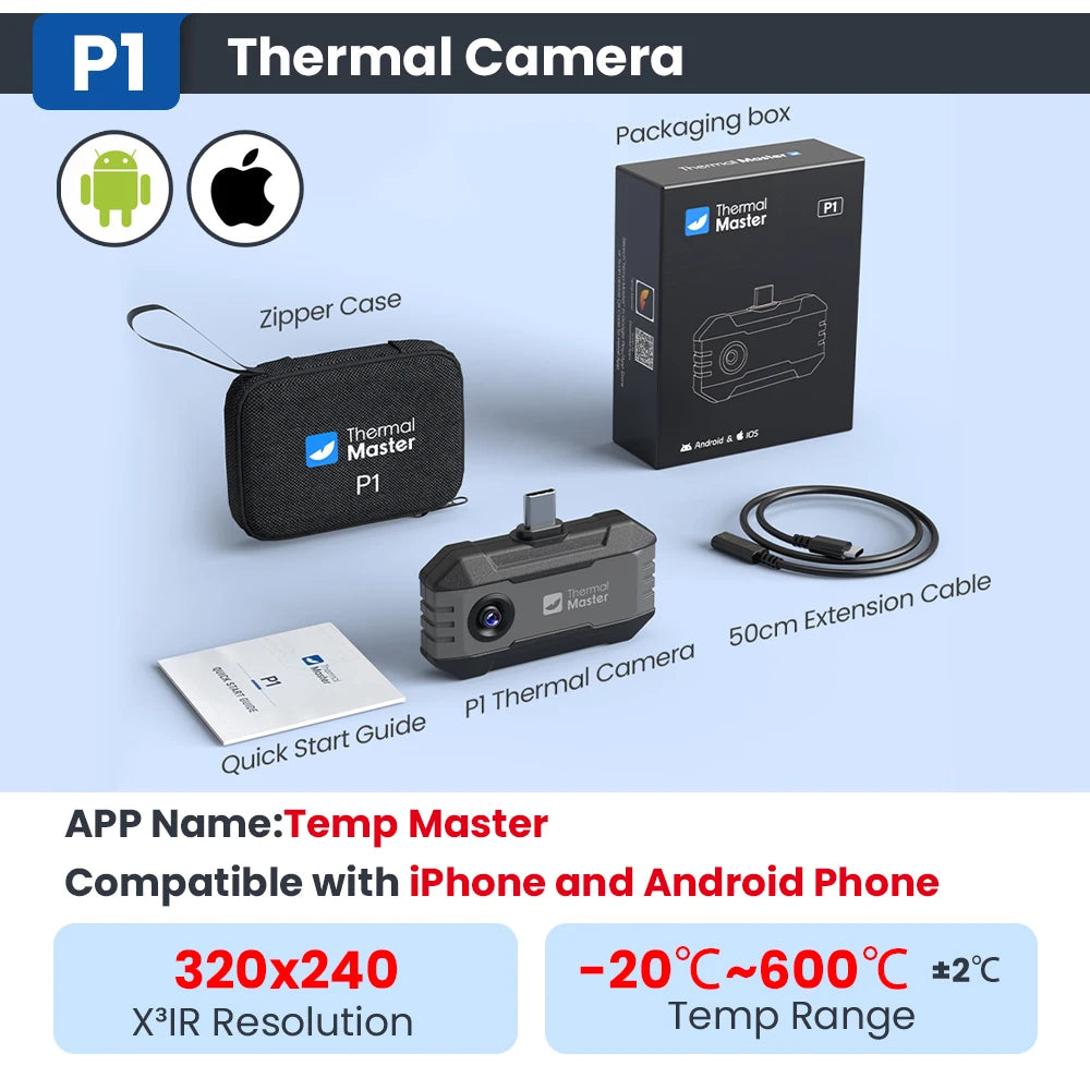 Värmekamera P1 för USB-C iPhone och Android 320x240